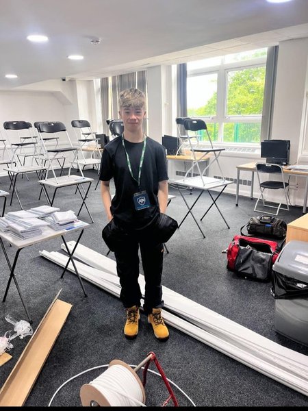 Asa, AW Electrical apprentice on site